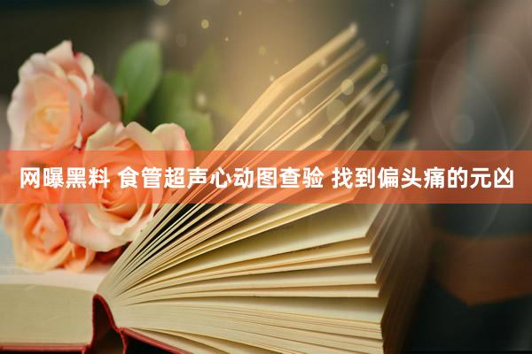网曝黑料 食管超声心动图查验 找到偏头痛的元凶