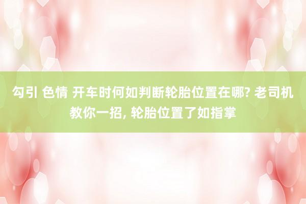 勾引 色情 开车时何如判断轮胎位置在哪? 老司机教你一招， 轮胎位置了如指掌