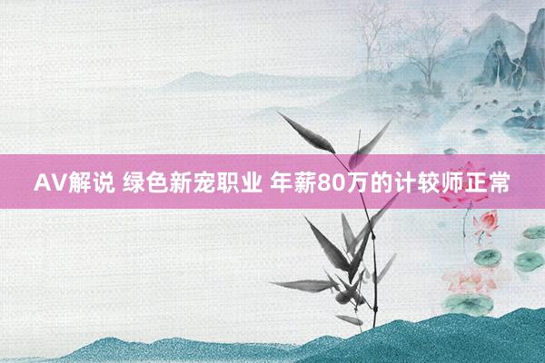 AV解说 绿色新宠职业 年薪80万的计较师正常